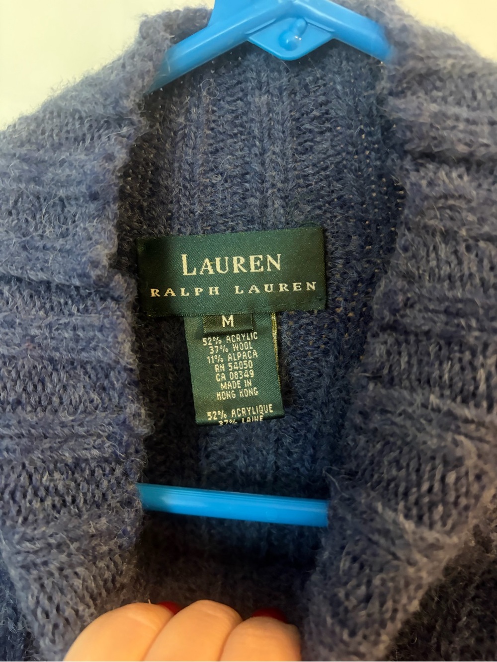 Lauren Ralph Lauren Soft Blue Cowl Neck Sweater